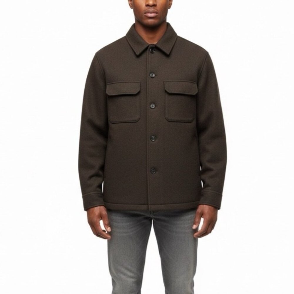Uniqlo Mens Brown Button-Up Shirt Jacket Size M